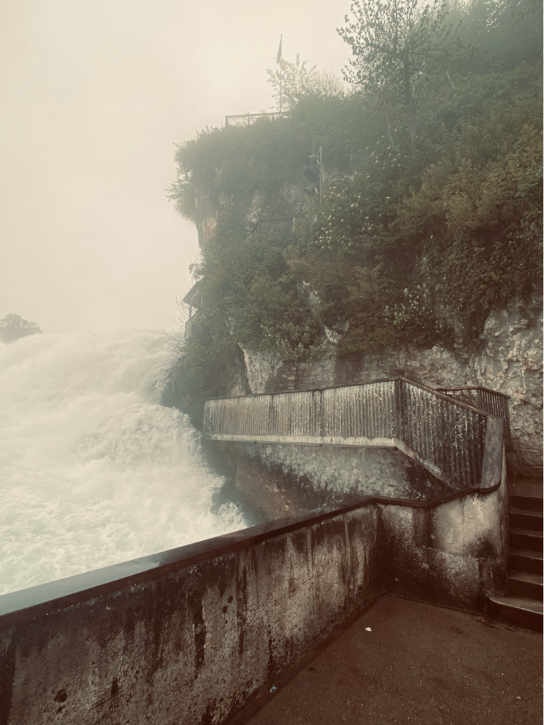 The adventure trail at Laufen Castle, allowing visitors to experience the power of the Rhine Falls from multiple scenic vantage points.