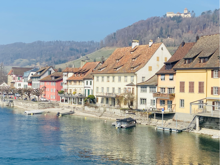 Stein am Rhein, one of Switzerland’s best-preserved medieval towns, known for its colorful frescoed buildings and authentic historic charm.