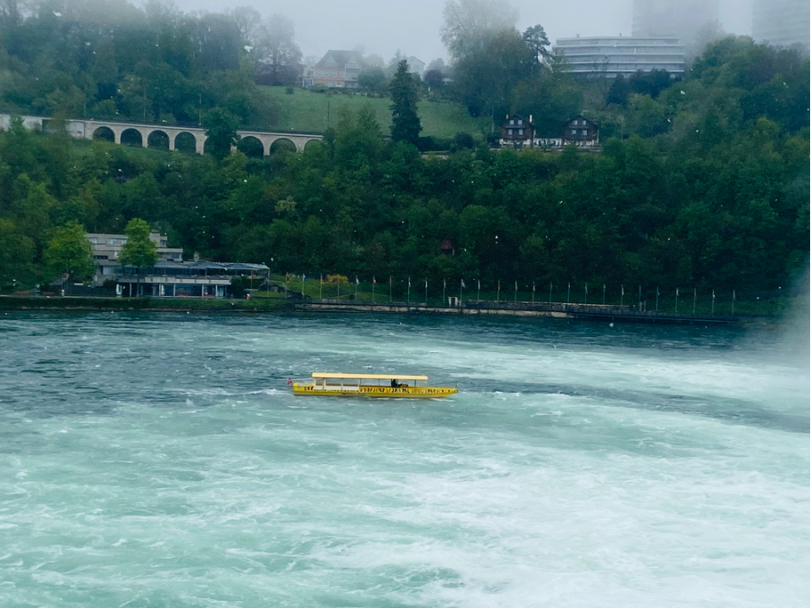 Rhine Falls Cruise boat, giving visitors an exciting way to experience the waterfall’s power up close.