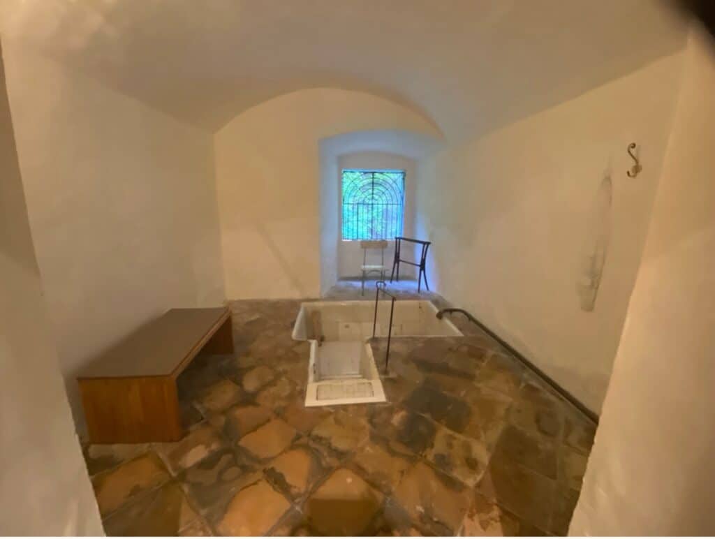 Original Bath Tub Room at Altes Bad Pfäfers.