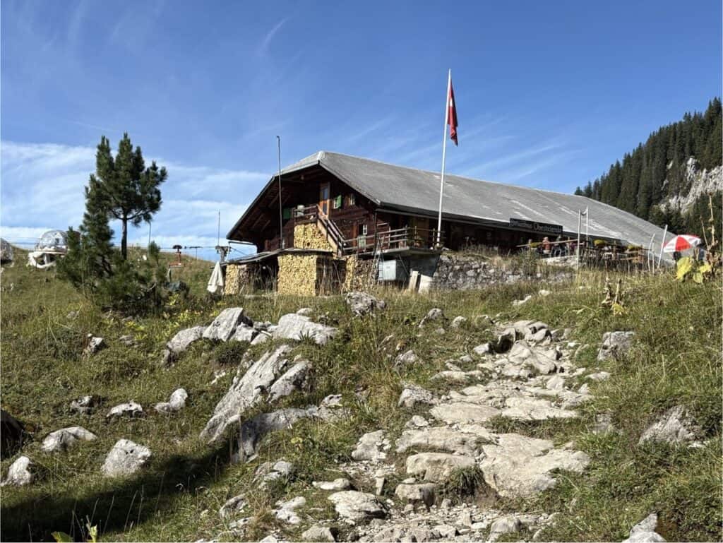 Berggasthaus Oberstockensee mountain inn serving traditional regional dishes in an alpine setting.