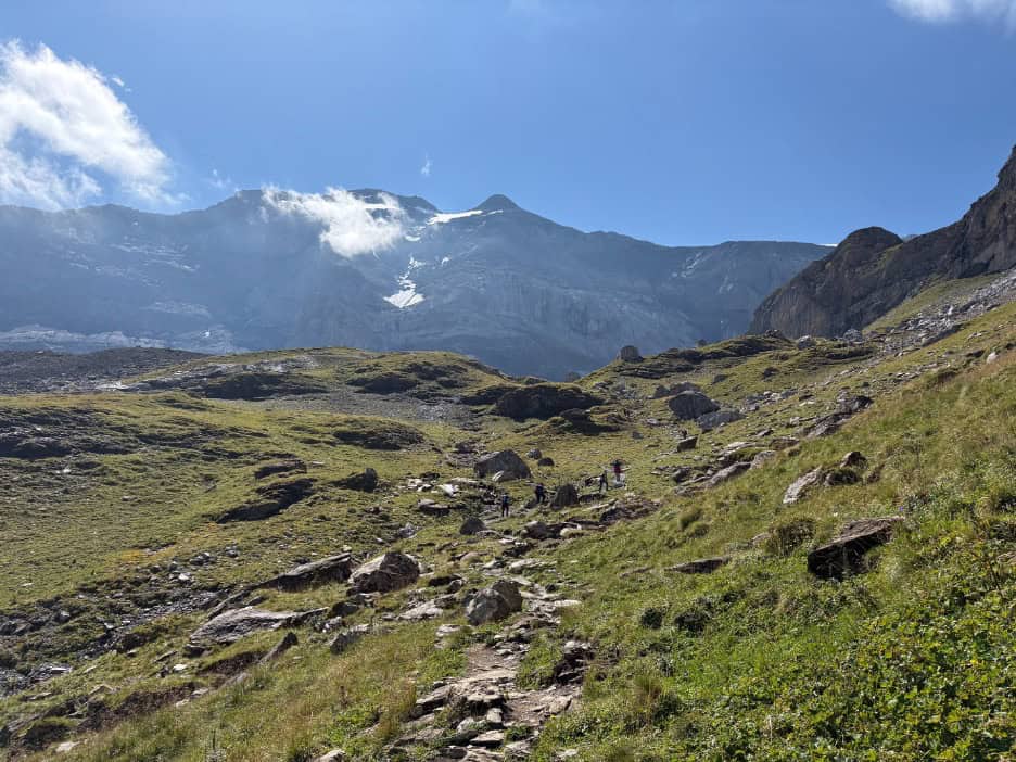 Scenic Swiss hiking trail leading from Klausenpass to Gletscherseeli, reachable in under one hour, making it one of the best short hikes in Switzerland.