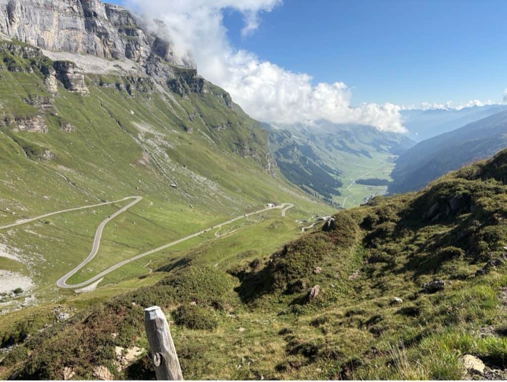 View from Klausenpass down to  Urnerboden, the largest alp in Switzerland.