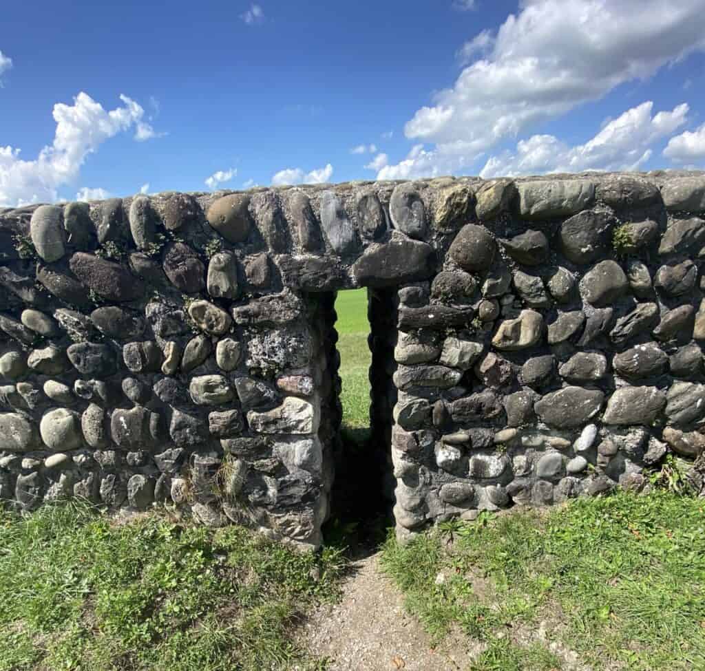 Ancient Roman fortress walls in Irgenhausen at Lake Pfäffikon, offering a glimpse into Switzerland’s Roman history.