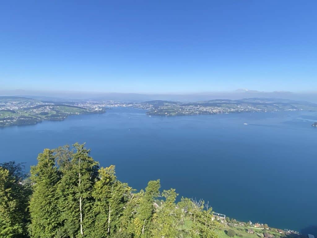 View from the Bürgenstock terrace over Lake Lucerne.