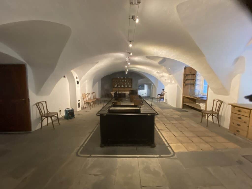 The old kitchen at Altes Bad Pfäfers.