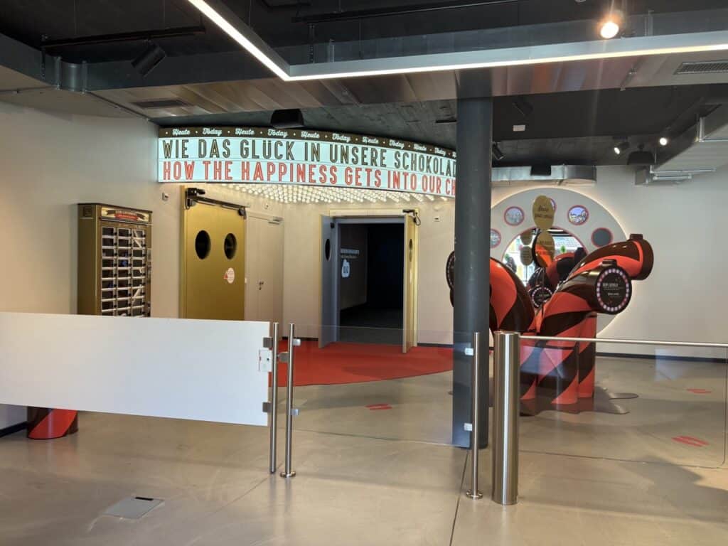 Entrance to the Chocolarium Maestrani chocolate factory museum tour.