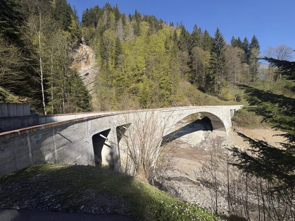 Historic Schrähbach bridge near Wägitalersee, almost 100 years old