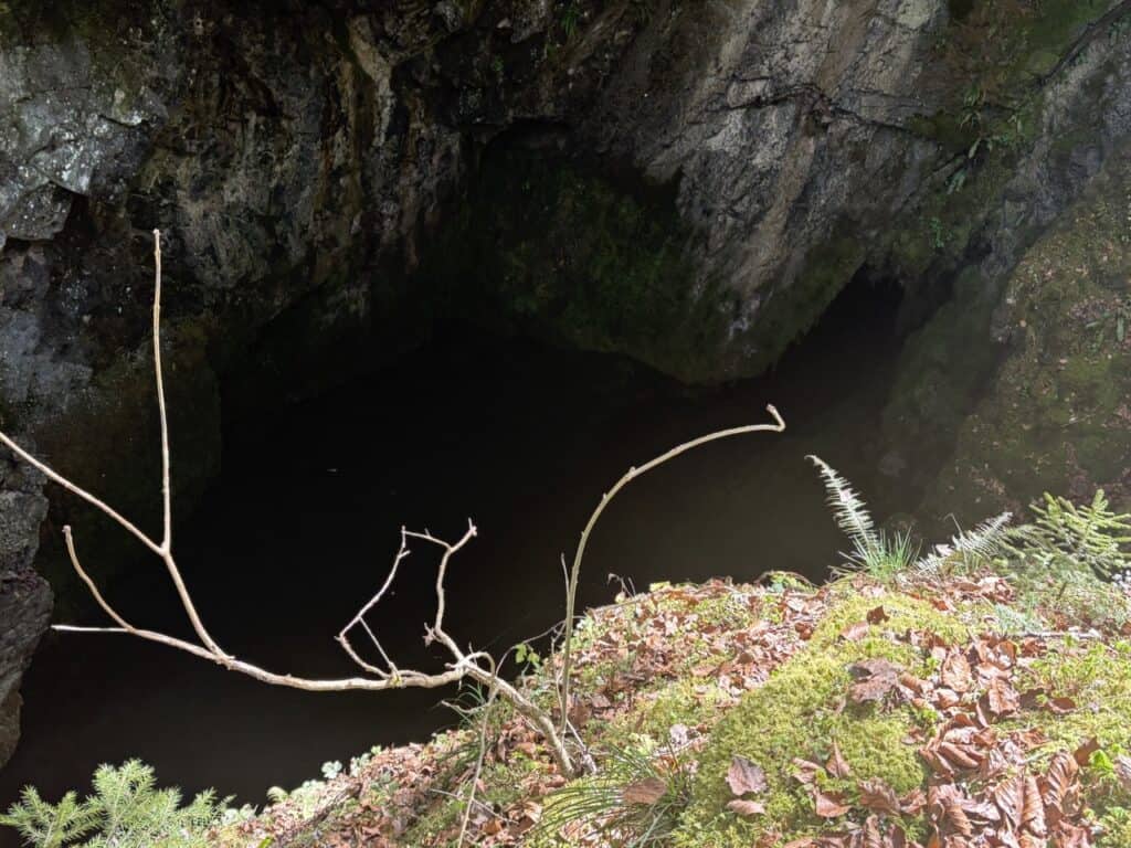 Hundsloch spring at the southern end of the Wägitalersee lake.